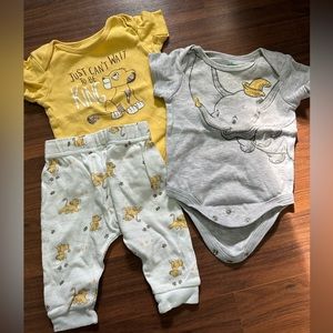 6m Disney Baby onesies & pants
